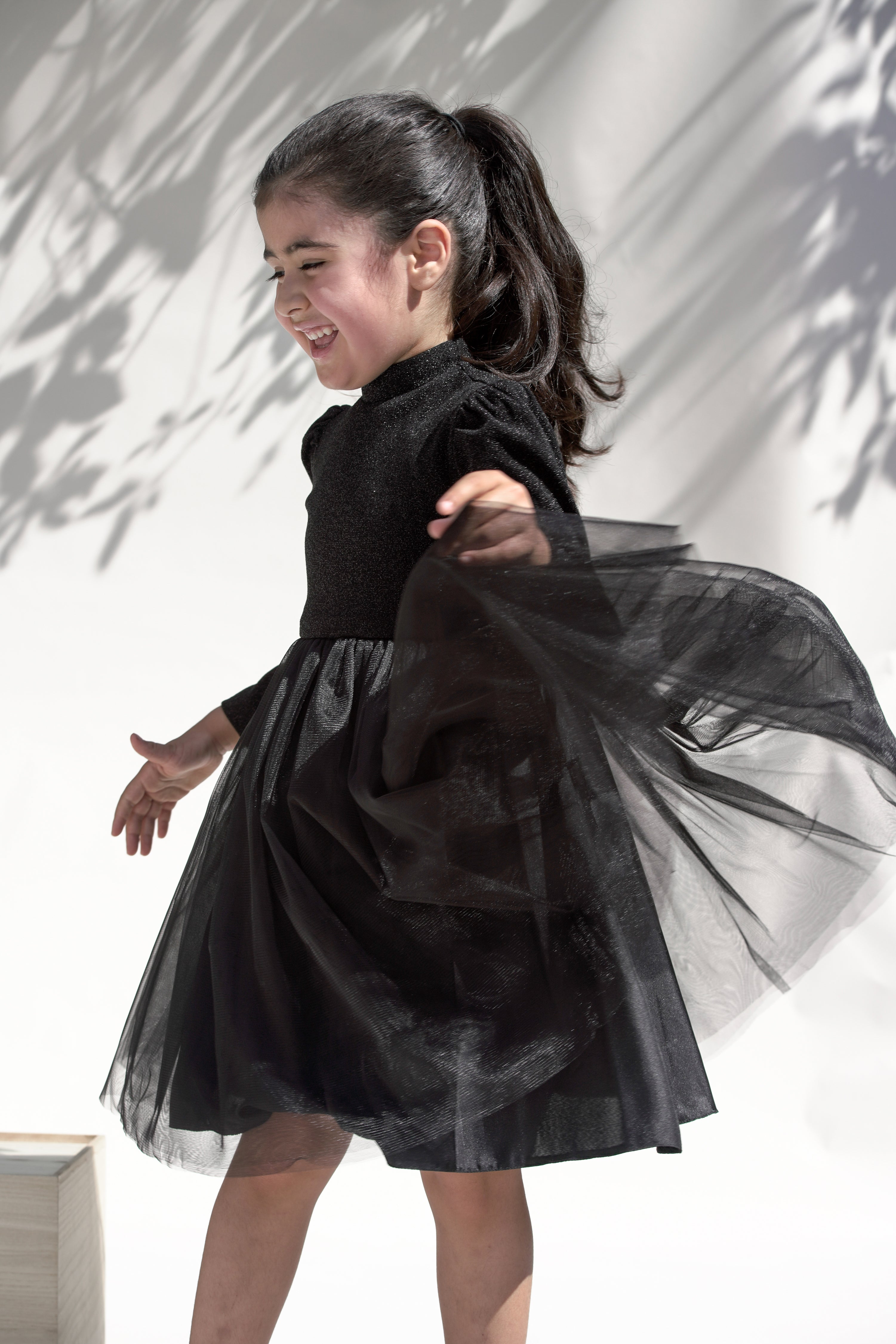 Svart klänning med tyll för barn - Speciella tillfällen